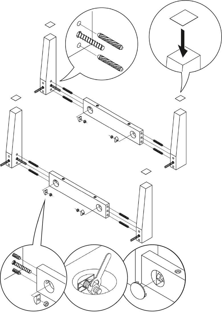 Assemble the leg frame structure.