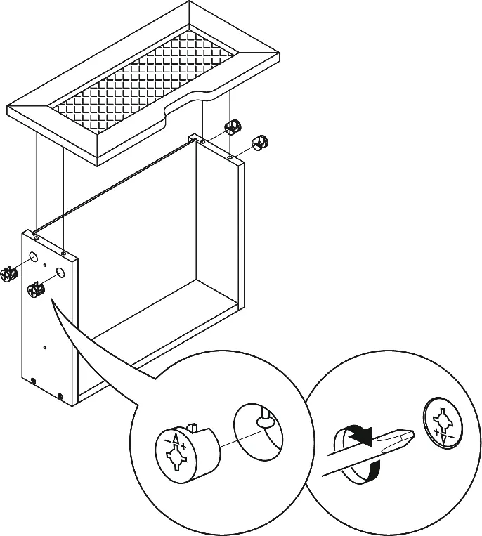 Assembling the drawer front panel.