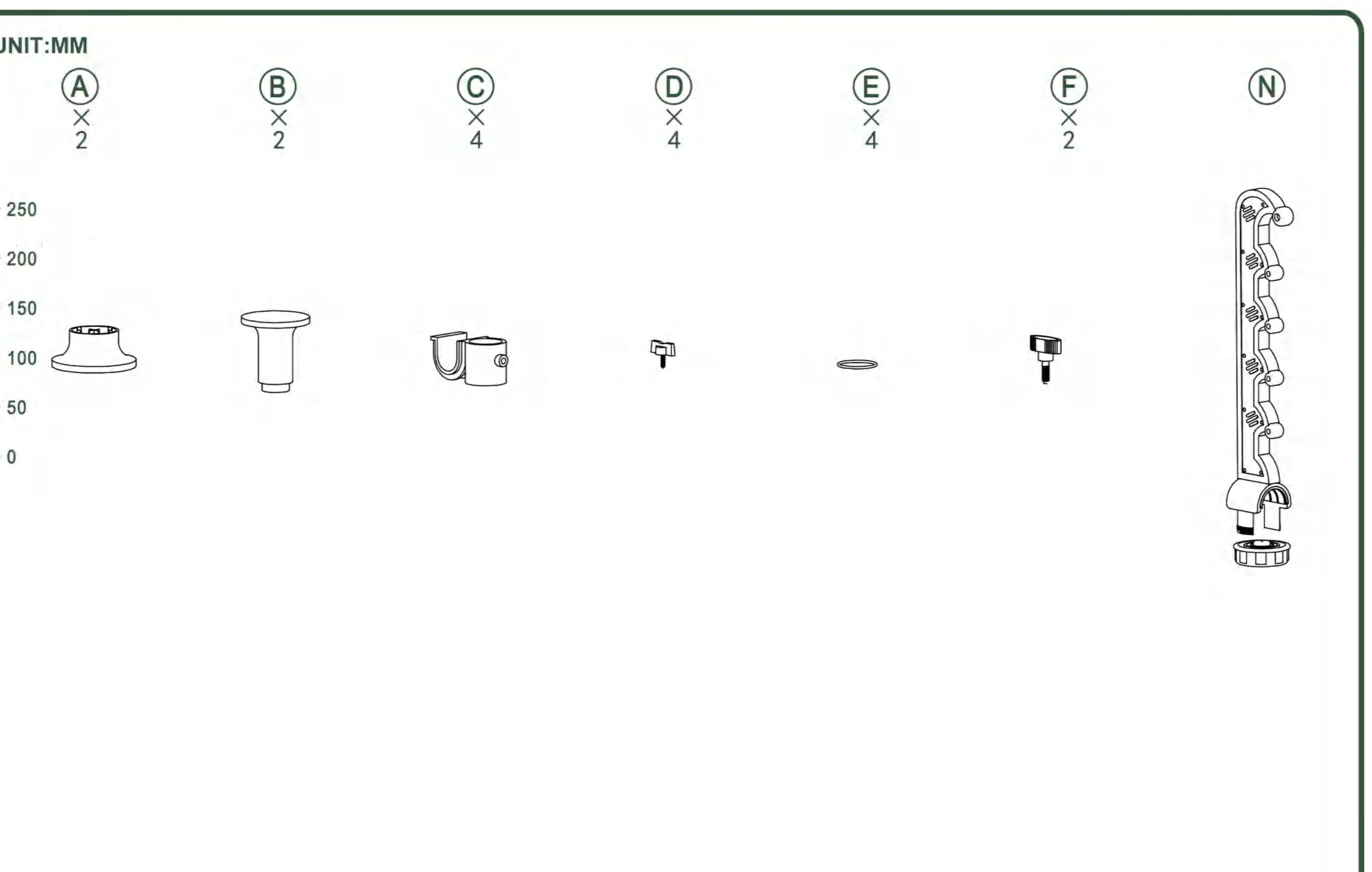 Parts list and hardware components