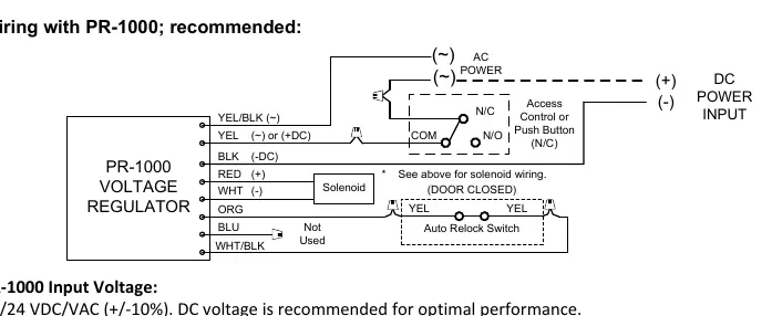 Wiring diagram with PR-1000