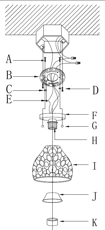 Exploded view of the fixture assembly components.
