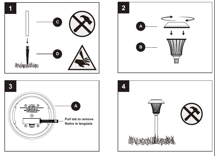 Installation steps showing assembly and activation.