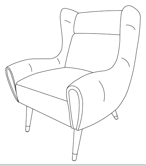 Fully assembled accent chair.