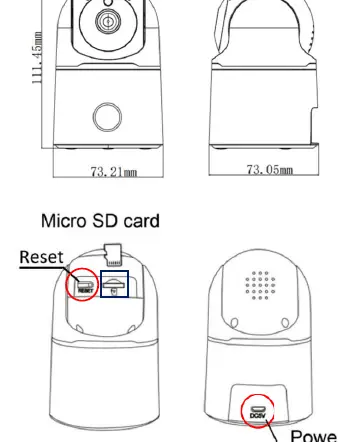 Camera dimensions and port locations