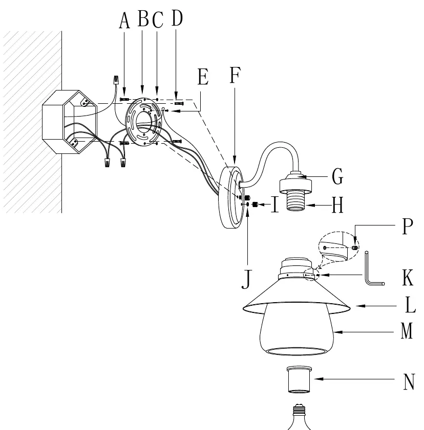 Exploded view of the fixture assembly and parts identification.