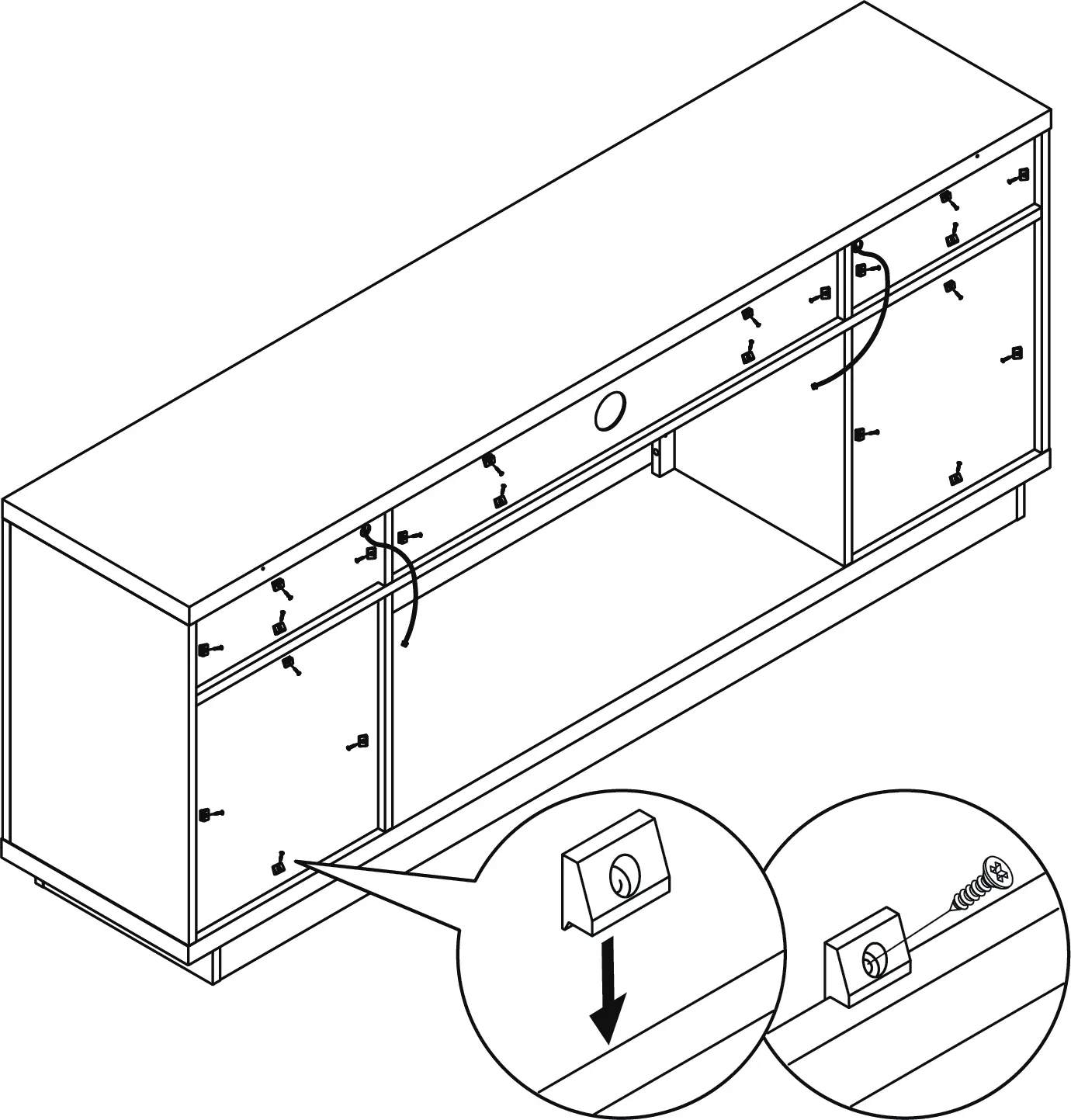 Inserting shelf pegs