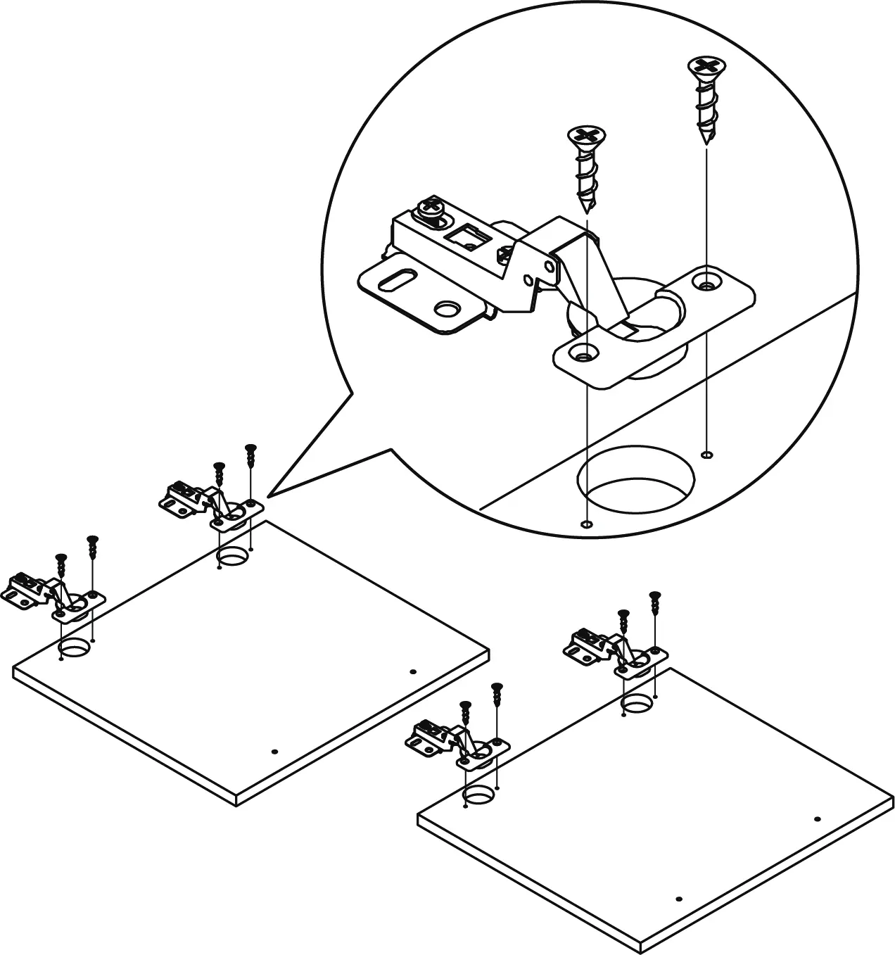 Attaching door hinges