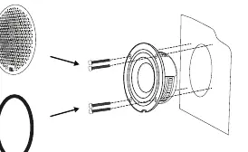 Woofer mounting installation diagram.
