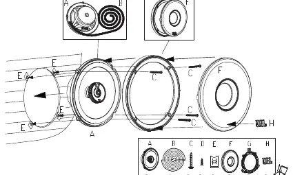 Exploded view of speaker assembly