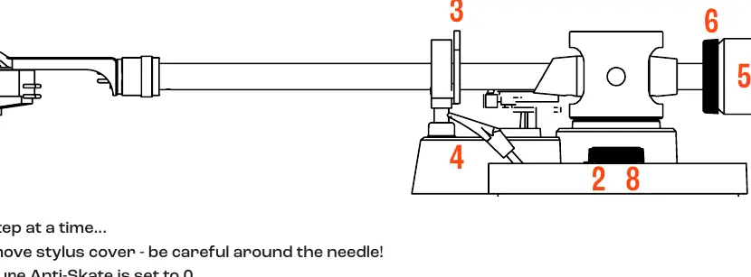 Tonearm balancing diagram.