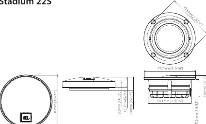 Dimensional drawings of the Stadium 22S.