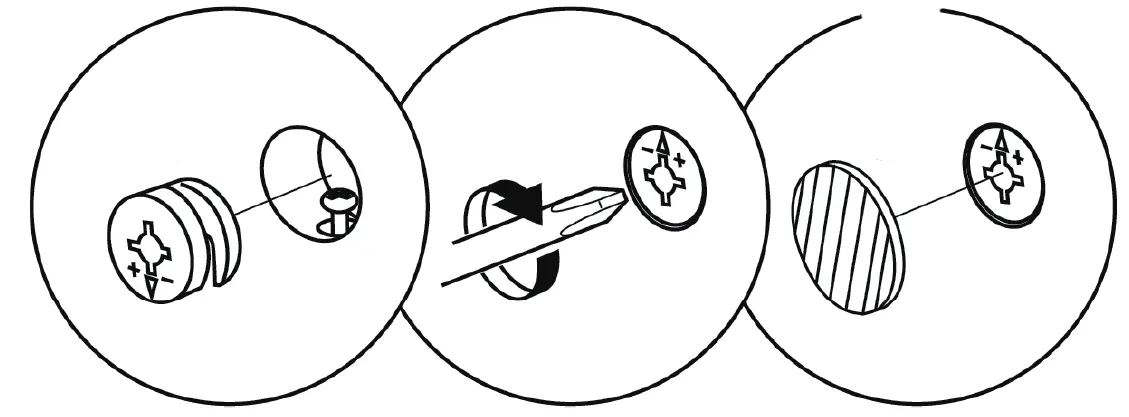 Cam lock installation detail