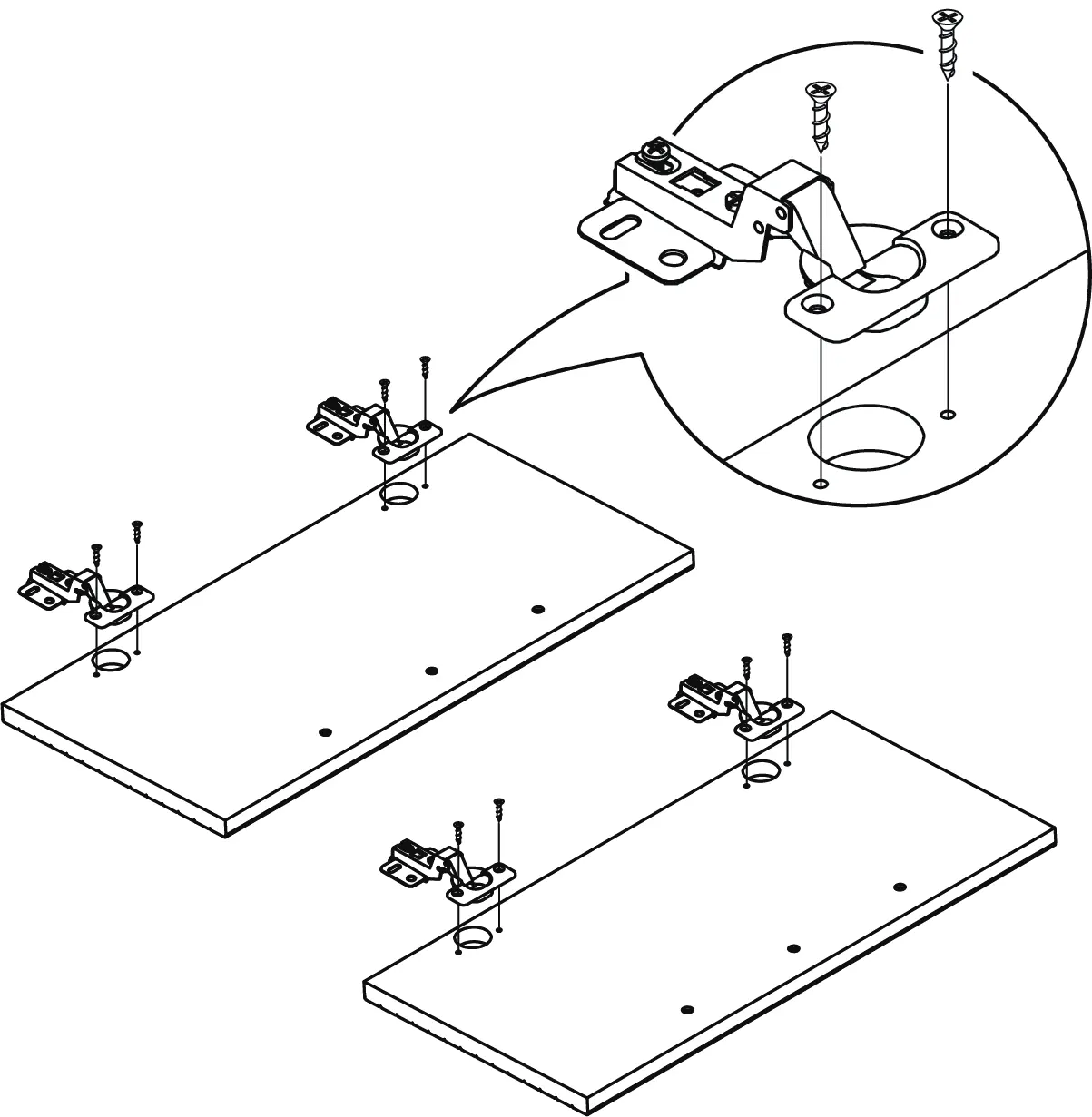 Cabinet door hinge adjustment