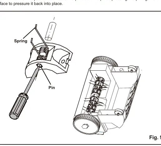 Replacing the tines (detail)