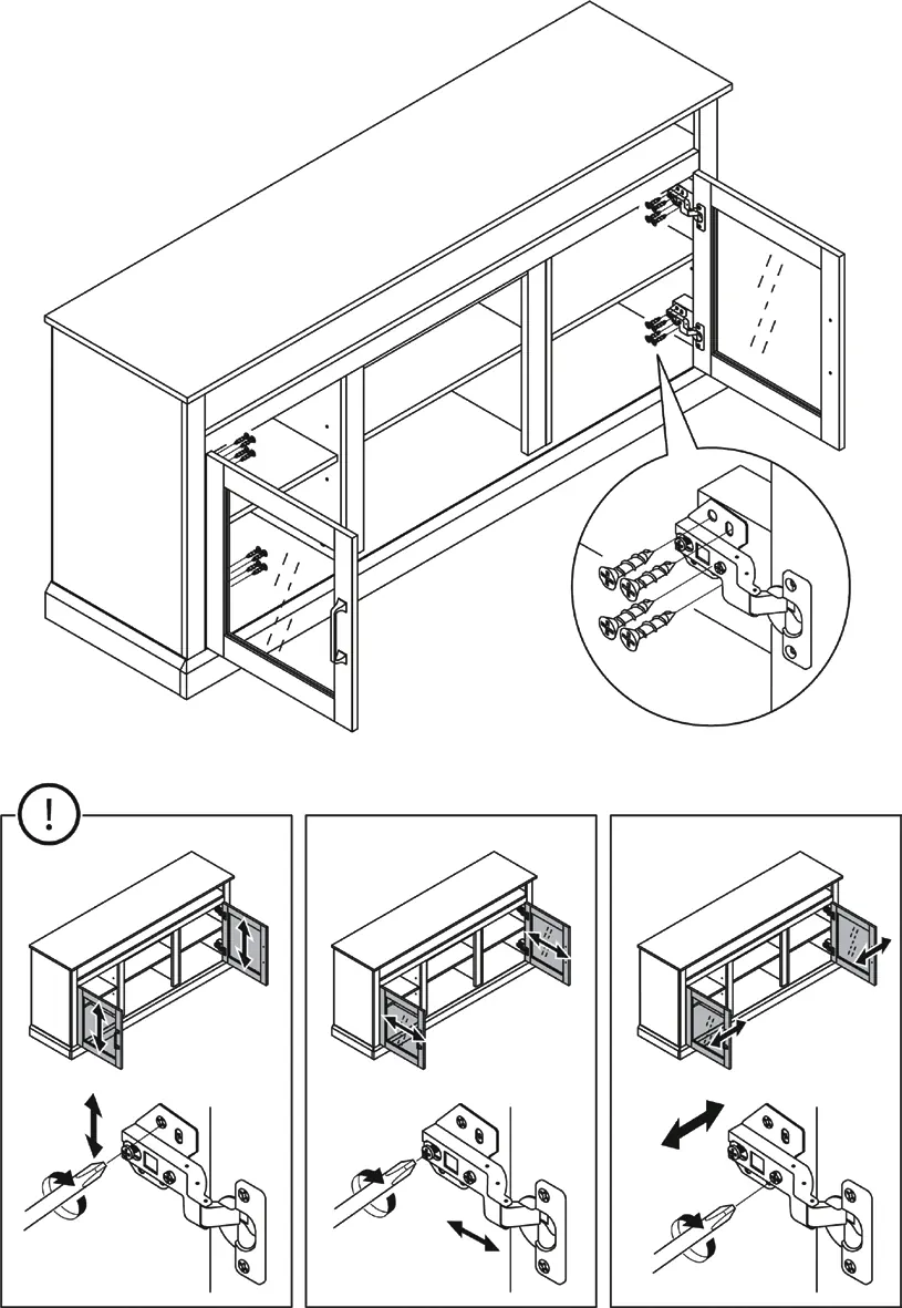 Cabinet door adjustment guide