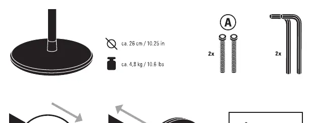 Assembly of the Heavy Base using screws and hex key
