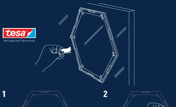 Mounting on smooth wall using adhesive strips