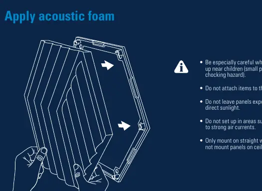 Inserting acoustic foam into the frame