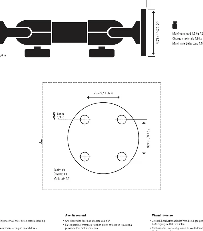 Wall Mount dimensions and mounting hole pattern