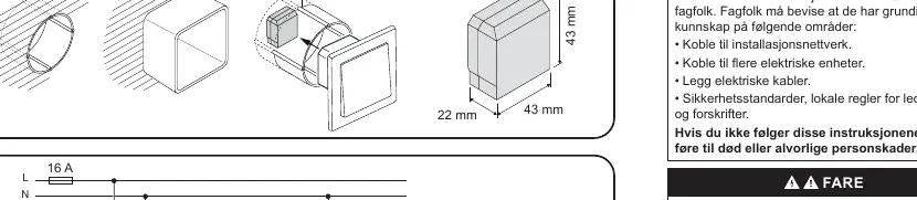 Installation depth requirements for the wall box.