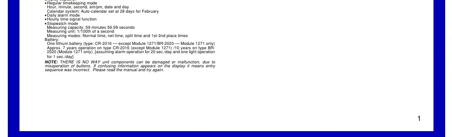 Time and calendar setting sequence