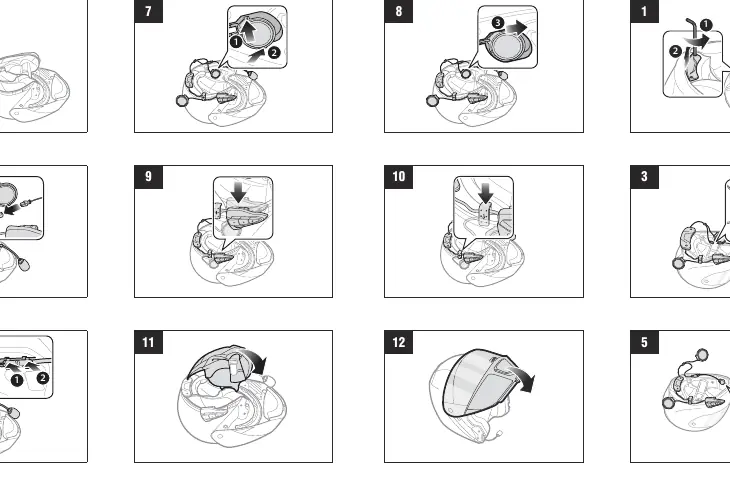 Modular/Open Face Helmet Installation steps
