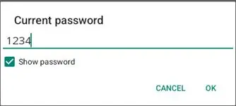 Admin password entry