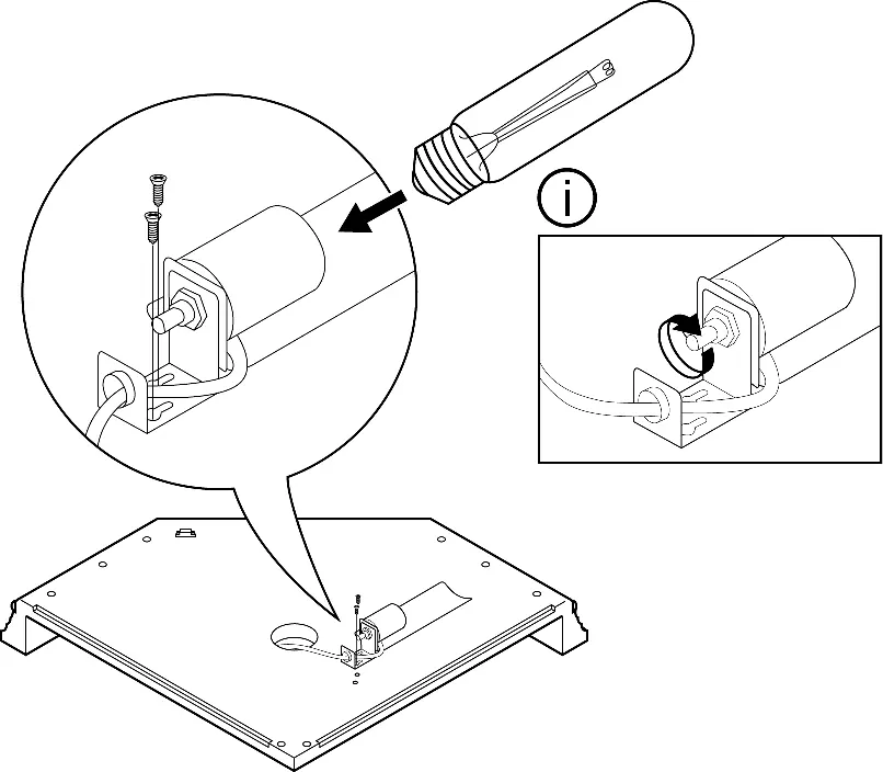 Installing the cabinet light socket
