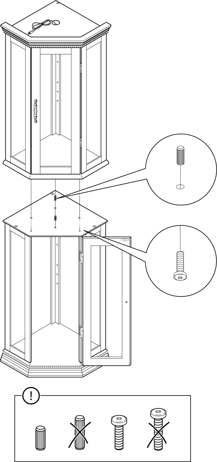 Stacking the upper and lower assemblies