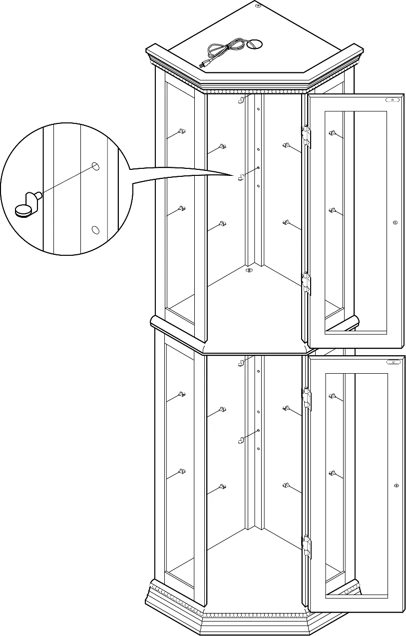 Inserting shelf pegs