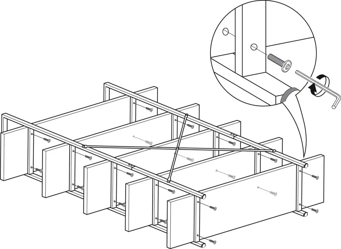 Assembling the storage panels.