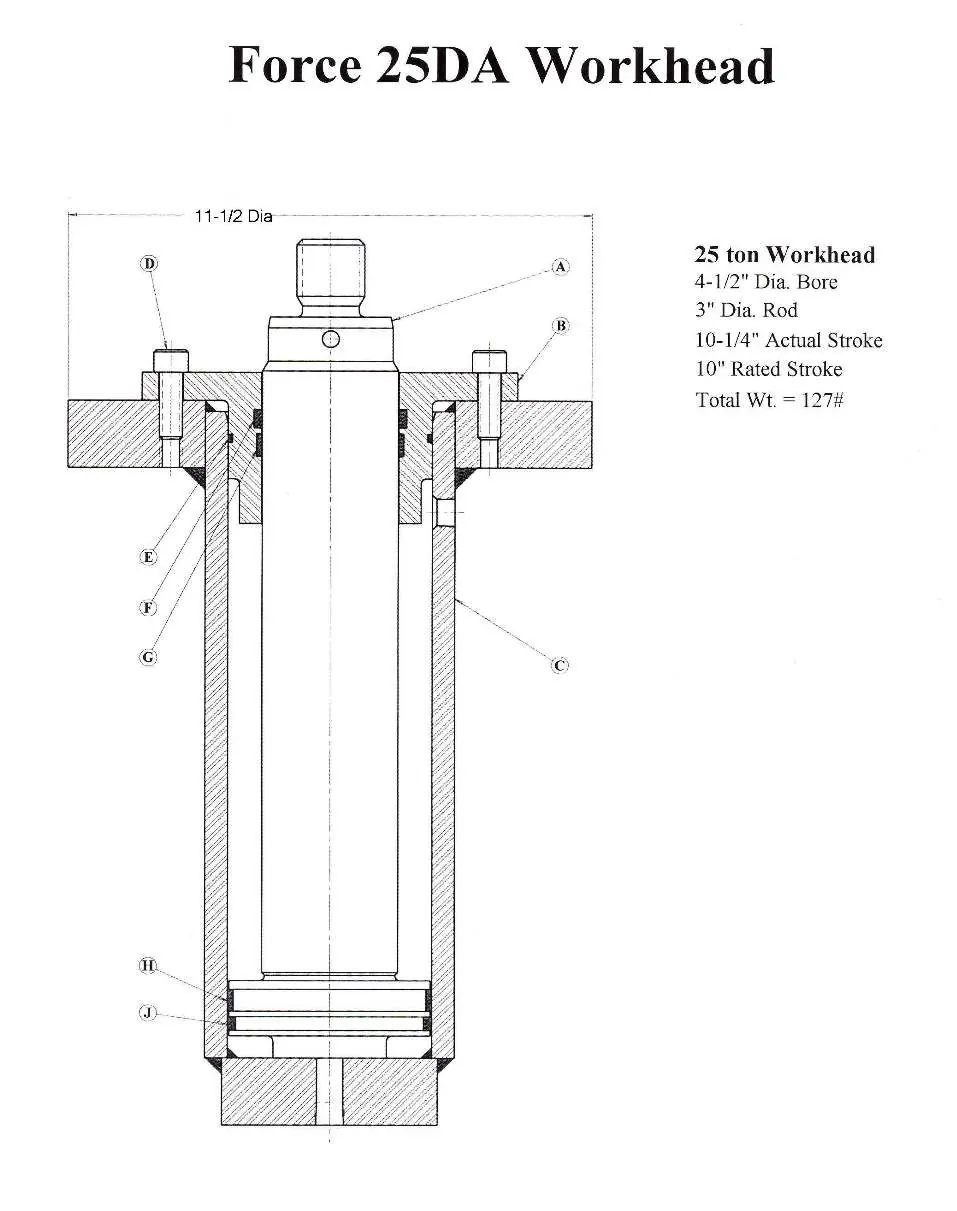 Force 25DA Workhead assembly diagram.