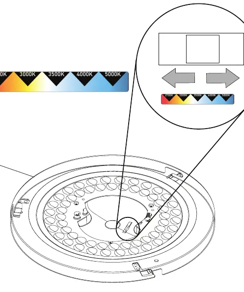 Tunable white adjustment switch