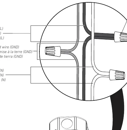 Wiring diagram showing connections for Black, White, and Ground wires