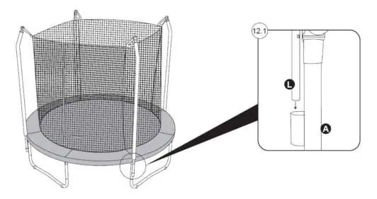 Securing the frame to the vertical leg