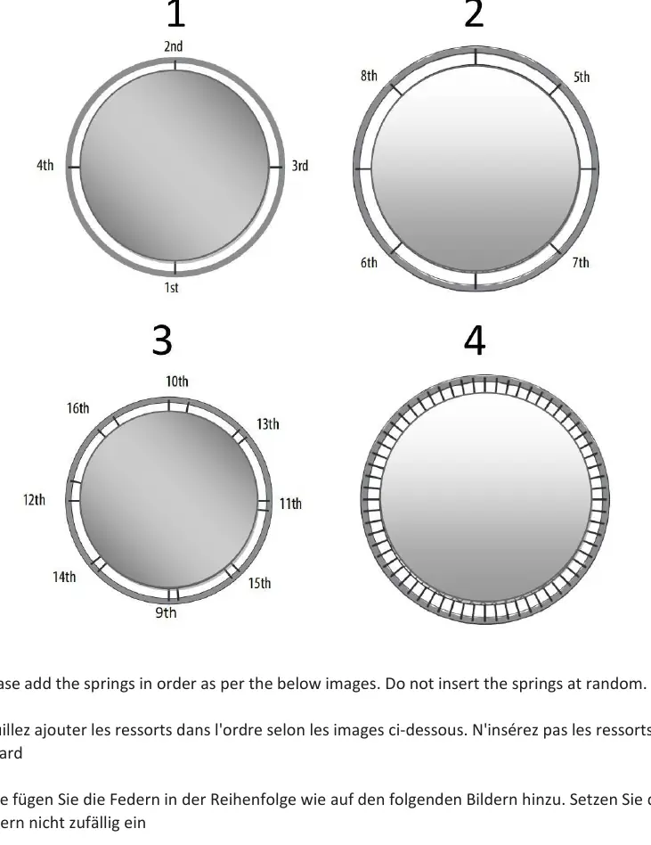 Correct order for attaching springs