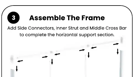 Step 3: Add side connectors and middle cross bar.