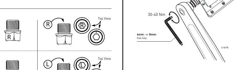 Flat pedal pin and spacer configuration.