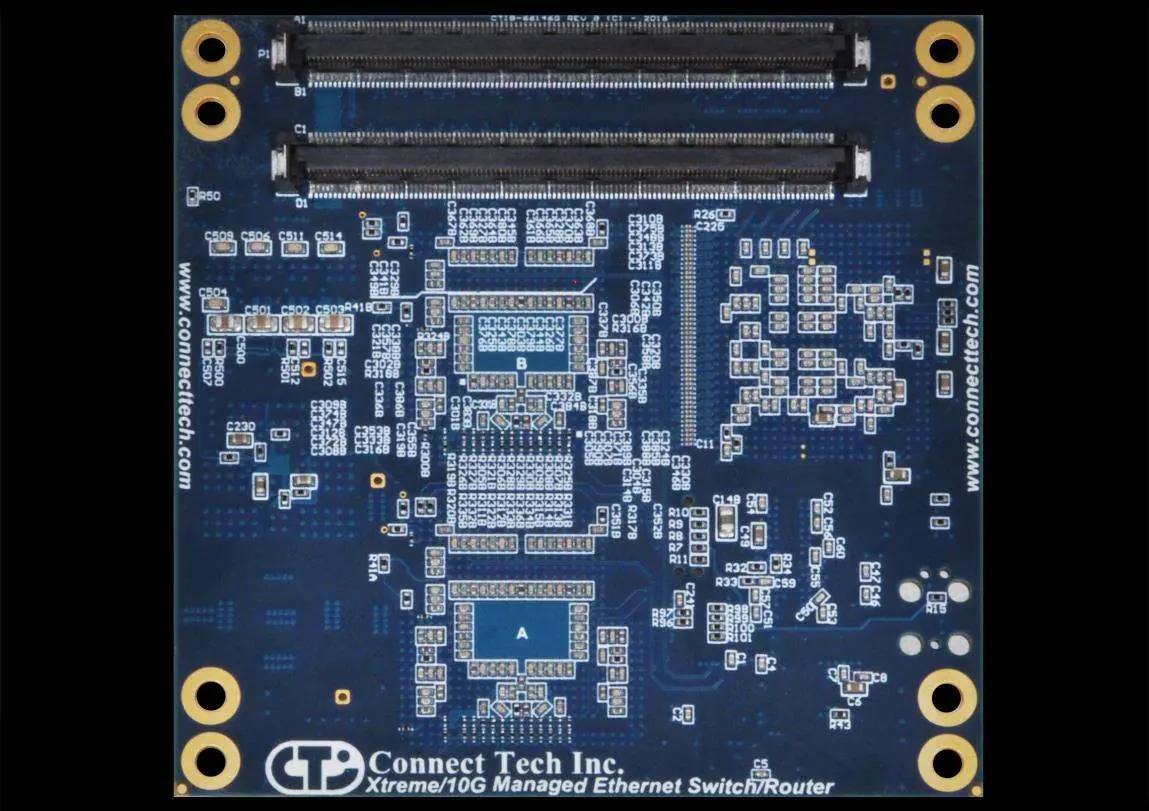Examine the bottom-side layout of the board.