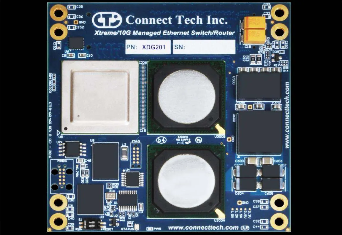 Identify the top-side layout of the Xtreme 10G board.