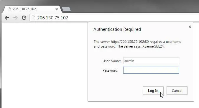 Log in to the web management interface.
