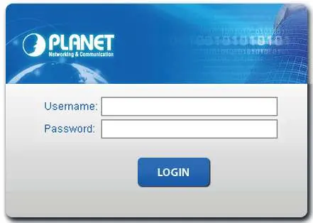 Web login screen
