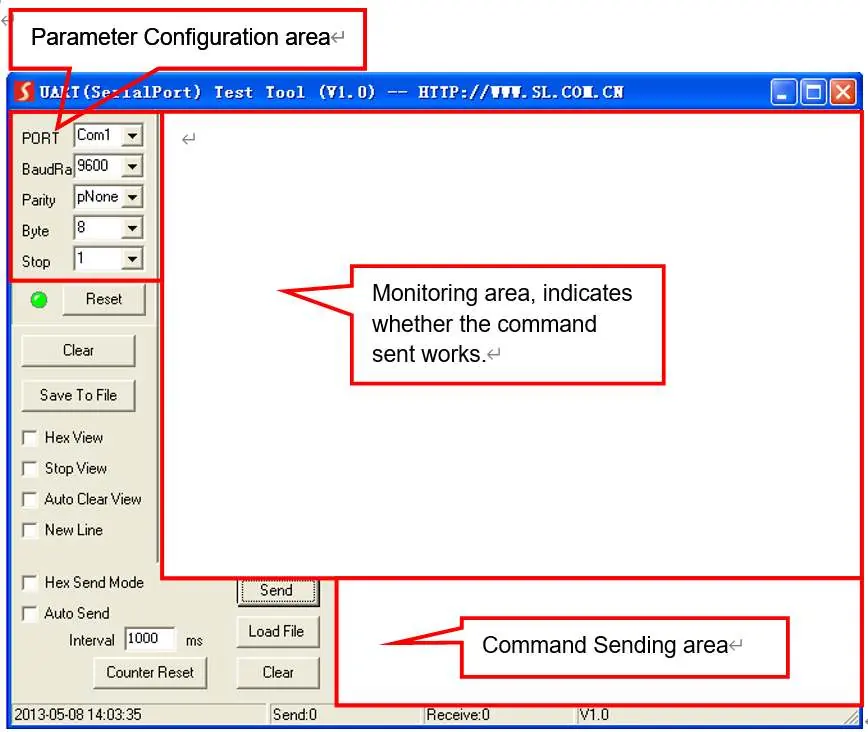RS232 control software interface