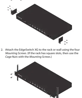 Rack mounting steps.