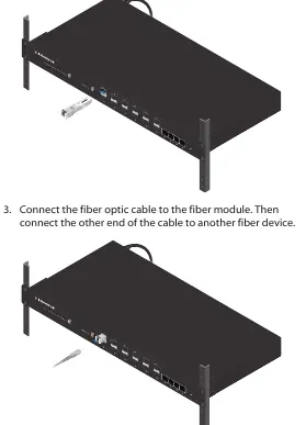 Connecting SFP+ modules.