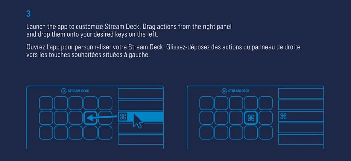 Drag and drop actions to customize keys