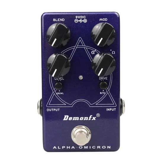 Demonfx Alpha Omicron pedal layout and controls