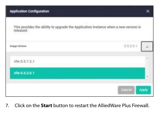 Application Configuration dialog