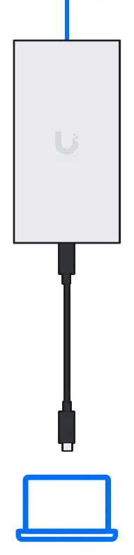 Connecting the adapter to a Mac or PC.