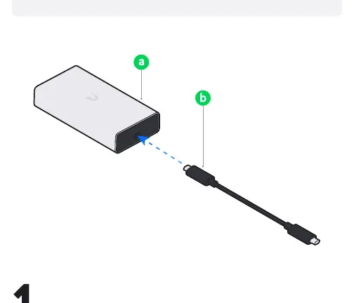 Connection diagram for the 10Gbps Ethernet to USB-C Adapter